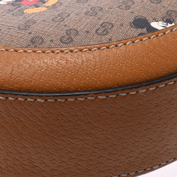 Gucci Mickey Mouse Round Brown Calfskin Shoulder Bag - Picture 6 of 9